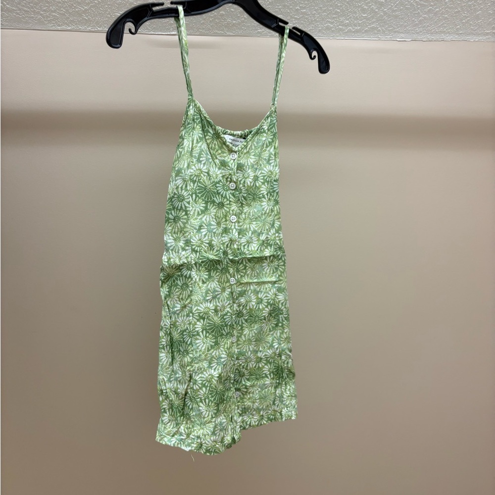 American Eagle Outfitters Green Floral Mini Dress